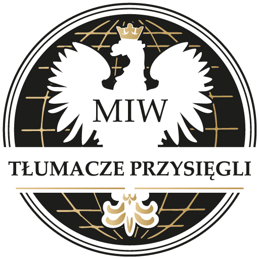 Logo Tłumacze przysięgli miw logo z orłem